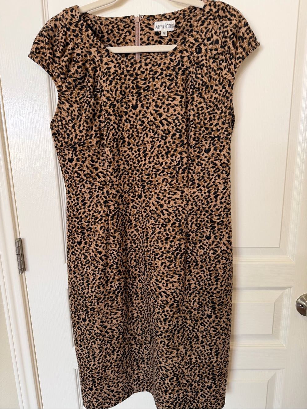 Marvin Richards Leopard-Print Midi Dress - Tan & Black
